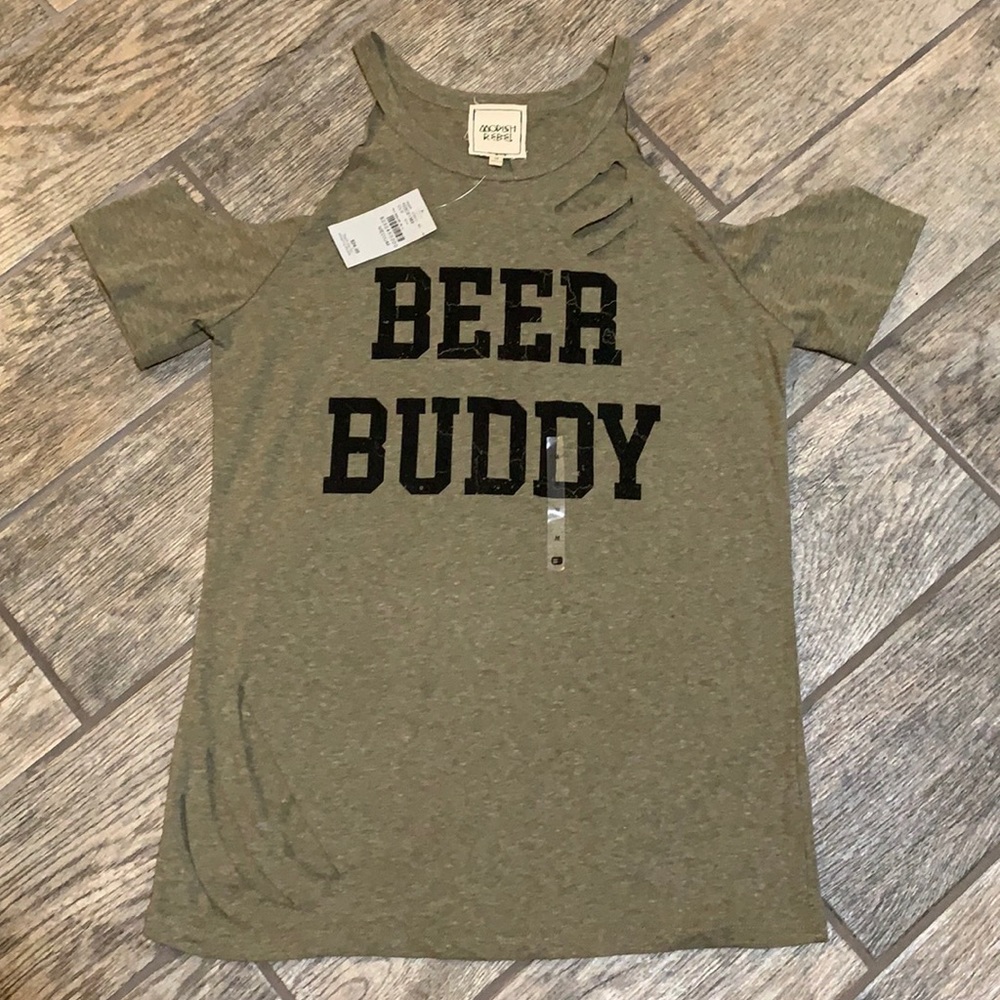 Buckle Cold Shoulder Top